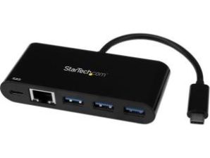 StarTech.com Hub USB C 3.0 Macho - 3x USB A 3.0/ 1x RJ-45, 5000 Mbit/s, Negro .