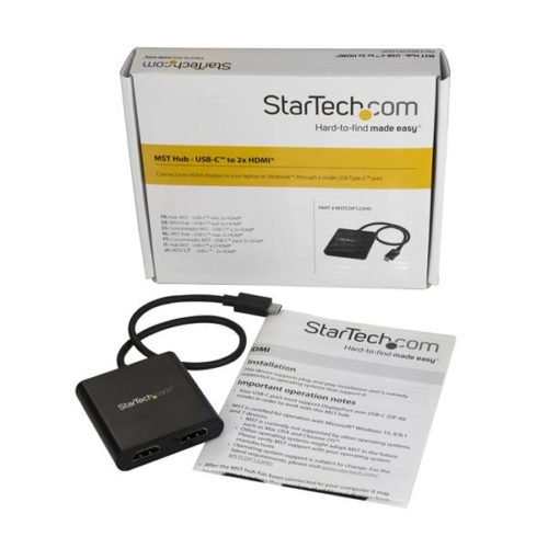 StarTech.com Divisor Splitter MST USB-C Macho - 2x HDMI Hembra, Negro HDMI DE 2 PUERTOS USB TIPO C
