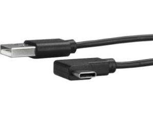 StarTech.com Cable USB A Macho - USB C Macho en Ángulo a la Derecha, 1 Metro, Negro A LA DERECHA USB A USB TIPO C