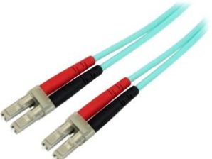 StarTech.com Cable Fibra Óptica Dúplex Multimodo OM4, LC Macho -LC Macho, 2 Metros, Aqua OM4 100GB 50/125 LSZH AGUAMARINA