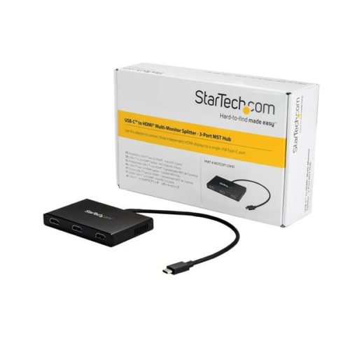 StarTech.com Splitter Divisor USB-C a 3 Puertos HDMI, Negro .