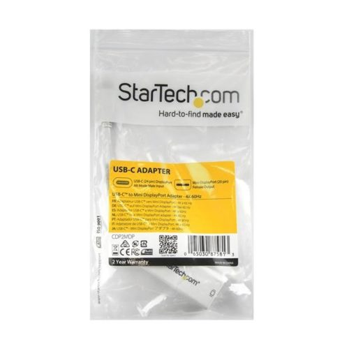 StarTech.com Adaptador de Video USBC Macho - Mini DisplayPort Hembra, Blanco, 4K A MINI DISPLAYPORT USB TIPO C