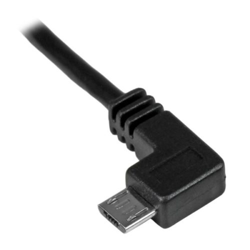 StarTech.com Cable USB A Macho - Micro USB B Macho Acodado a la Izquierda, 50cm, Negro IZQUIERDA PARA SMARTPHONES