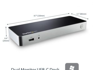 StarTech.com Docking Station USB-C de Dos Pantallas para Laptop, 4x USB 3.0, 2x HDMI, Negro/Plata DOBLE PARA LAPTOP WIN USBC