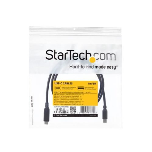 StarTech.com Adaptador USB C - Macho - Mini DisplayPort - Macho 1 Metro, Negro MINI DISPLAYPORT 4K60 NEGRO