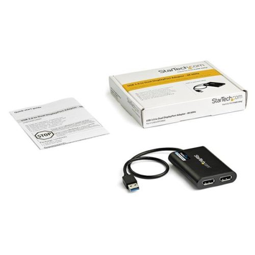 StarTech.com Adaptador USB 3.0 Macho - 2x DisplayPort Hembra, Negro USB 3.0 A DISPLAYPORT DOBLE 4K60