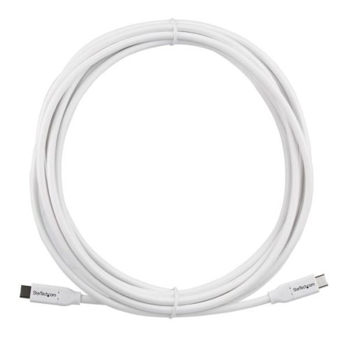 StarTech.com Cable USB-C 2.0 Macho - USB-C 2.0 Macho, 4 Metros, Blanco CON PD 5A USB 2.0 BLANCO