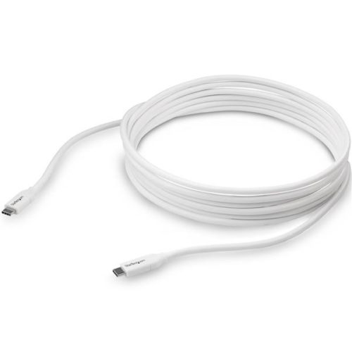 StarTech.com Cable USB-C 2.0 Macho - USB-C 2.0 Macho, 4 Metros, Blanco CON PD 5A USB 2.0 BLANCO