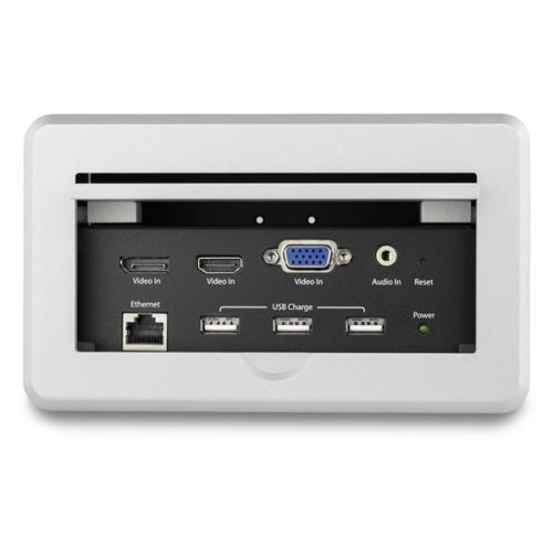 StarTech.com Caja de Conectividad para Mesa de Juntas, Módulo de Conexiones HDMI/VGA/DisplayPort 4K AUDIO VIDEO PARA MESAS 4K