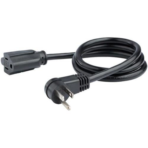 StarTech.com Cable de Poder Acodado NEMA 5-15P Macho - NEMA 5-15R Acoplador Hembra, 90cm, Negro 5-15R A NEMA 5-15P ACODADO 90CM