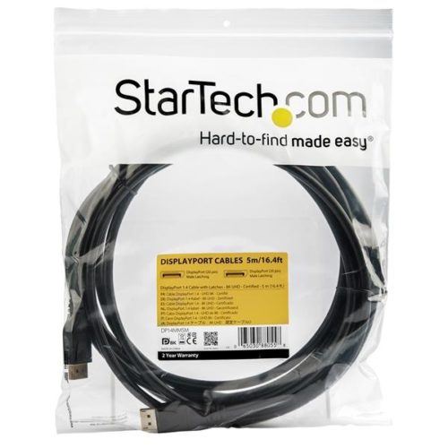StarTech.com Cable DisplayPort Macho - DisplayPort Macho, 5 Metros, Negro CERTIFIED 8K@60HZ HBR3