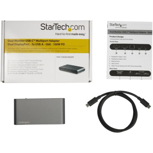 StarTech.com Docking Station DK30C2DAGPD USB, 2x USB 3.0, 1x USB 2.0, 1x RJ-45, Negro 2X4K DP WINDOWS PD