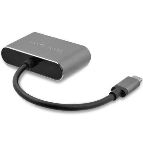 StarTech.com Adaptador USB-C Macho - VGA/HDMI Hembra, Negro 2EN1 4K 30HZ GRIS ESPACIAL