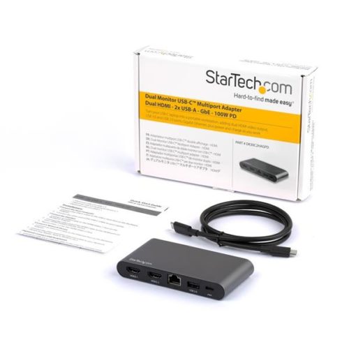 StarTech.com Docking Station DK30C2HAGPD USB, 3x USB 3.0, 1x USB 2.0, 2x HDMI, 1x RJ-45, Gris DE VIDEO DOBLE HDMI WINDOWS PD