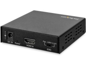 StarTech.com Video Splitter HDMI, 2 Puertos HDMI, RCA + Toslink, Negro 4K 60HZ - EXTRACTOR DE AUDIO - HDR