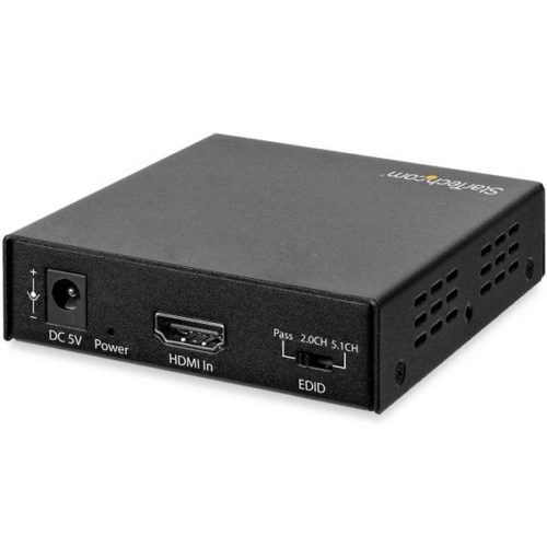 StarTech.com Video Splitter HDMI, 2 Puertos HDMI, RCA + Toslink, Negro 4K 60HZ - EXTRACTOR DE AUDIO - HDR