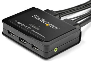 Conmutador StarTech.com - USB - HDMI - 3.5mm - Alimentado Vía USB PUERTOS HDMI CON CABLES - USB 4K60H