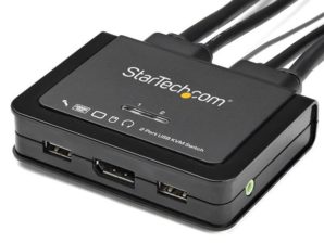 Switch Conmutador KVM StarTech.com - 2 Puertos DisplayPort USB - Cables Integrados PUERTOS DP USB 4K60HZ - CABLES INTE