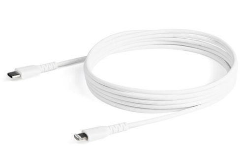 Cable USB StarTech.com RUSBCLTMM2MW - USB-C a Lightning - 2 Mts - Fibra Aramida - Blanco COLOR BLANCO - CERTIFICADO MFI