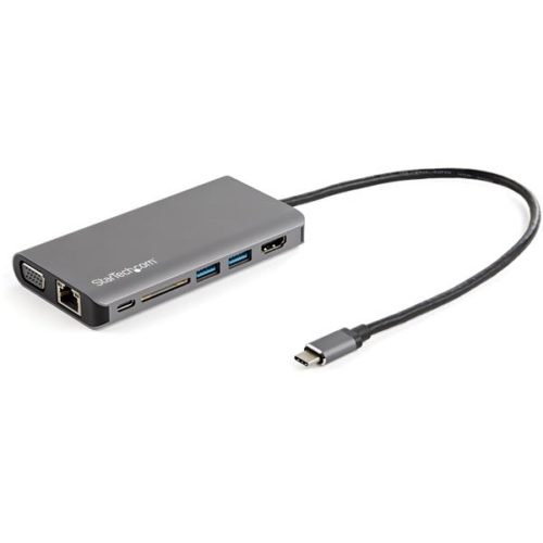 Docking Station StarTech.com - USB-C - HDMI - VGA - RJ-45 - SD - 3.5mm - USB - Macho/Hembra HDMI/VGA - 100W PD - LECTOR DE SD