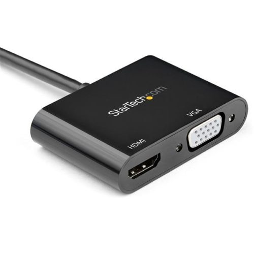 Adaptador StarTech.com DisplayPort Macho - HDMI + VGA Hembra, Negro 4K 60HZ - PARA MAC § WINDOWS