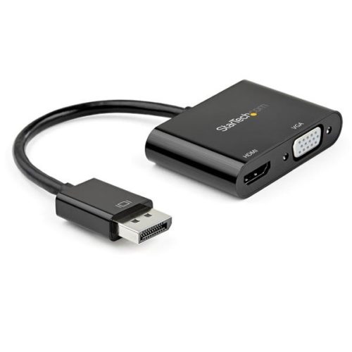 Adaptador StarTech.com DisplayPort Macho - HDMI + VGA Hembra, Negro 4K 60HZ - PARA MAC § WINDOWS