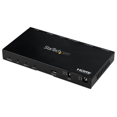 Divisor de Señal StarTech.com HDMI, 2 Puertos, Negro 2PUERTOS - 4K 60HZ - ESCALADOR