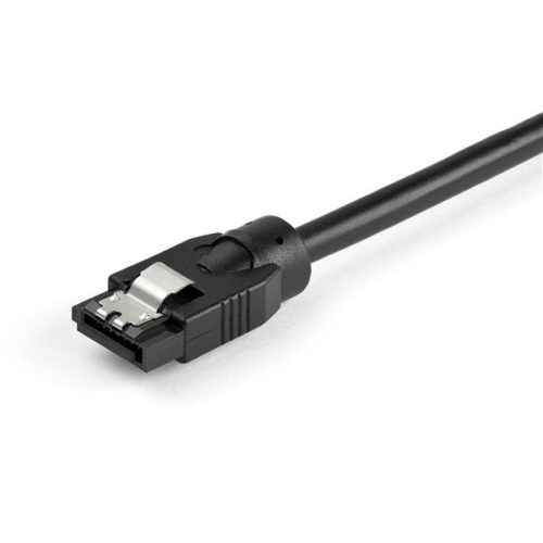 StarTech.com Cable SATA Redondo de 0.3m - Conectores de Cierre - 6Gbs - Alimentación DD SATA - Extremo prinicpal: 1 x 7 clavijas SATA Hembra - Extremo Secundario: 1 x 7 clavijas SATA Hembra - 6Gbit/s - 30 AWG - Negro CONECTORES CON CIERRE - 6GBS