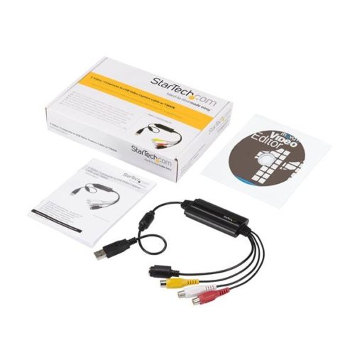 StarTech.com Adaptador de Captura de Video USB Macho - Composite/S-Video/2x RCA Hembra, Negro VIDEO COMPUESTO/S-VIDEO A USB