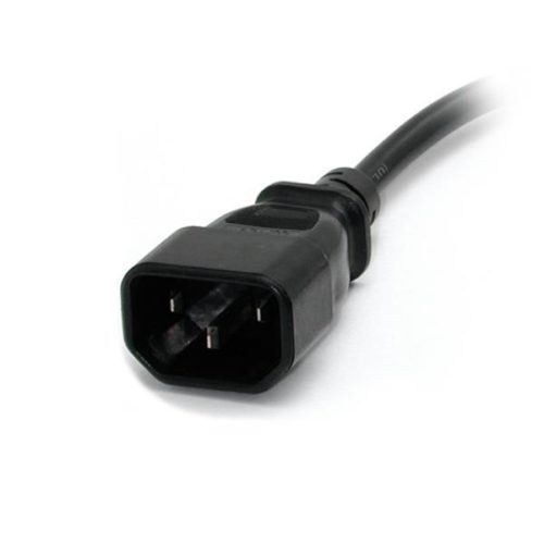 StarTech.com Cable de Poder C14 Acoplador Macho - NEMA 5-15R Hembra, 30cm, Negro CK 10 - ADAPTADOR NEMA 5 15R A C14