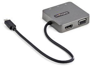 StarTech.com Docking Station USB C, 1x USB A, 1x HDMI/VGA/RJ-45, Negro/Plata TIPO C GEN 2 10GBPS - HDMI Y VGA