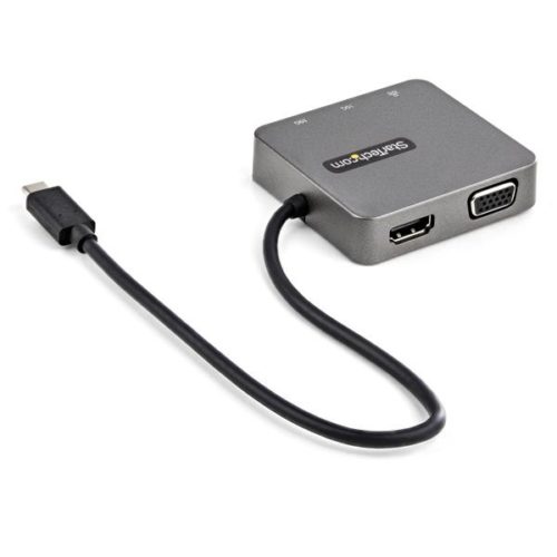 StarTech.com Docking Station USB C, 1x USB A, 1x HDMI/VGA/RJ-45, Negro/Plata TIPO C GEN 2 10GBPS - HDMI Y VGA