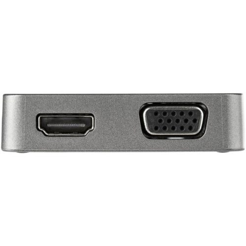 StarTech.com Docking Station USB C, 1x USB A, 1x HDMI/VGA/RJ-45, Negro/Plata TIPO C GEN 2 10GBPS - HDMI Y VGA
