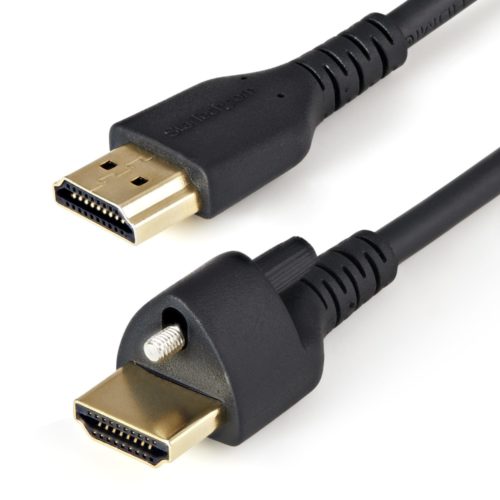 Cable Startech.com HDMI 2.0 Macho - HDMI 2.0 Macho, Tornillo de Seguridad, 1 Metro, Negro DE SEGURIDAD EN EL CONECTOR