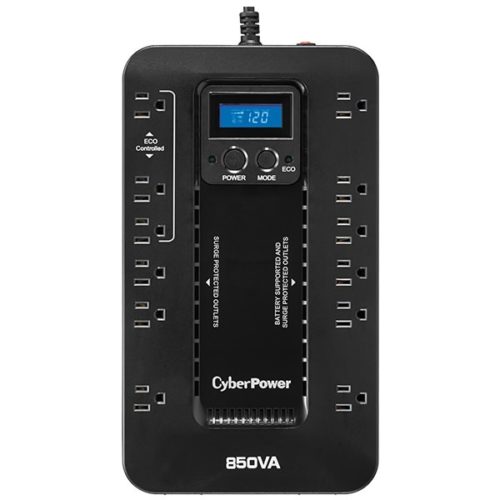 No Break CyberPower Ecologic UPS EC850LCD, 510W, 850VA, Entrada 96-140V 850VA/510W LCD ECO STANDBY 12CONT R