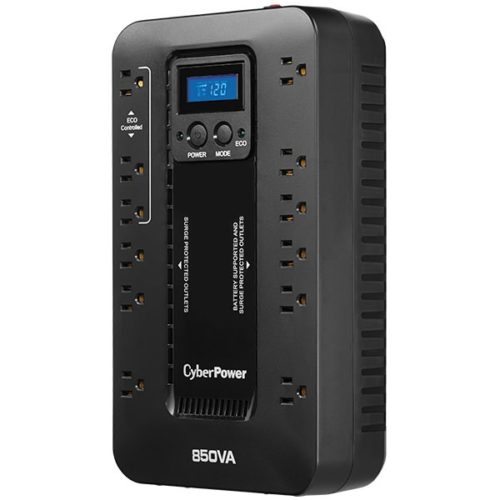 No Break CyberPower Ecologic UPS EC850LCD, 510W, 850VA, Entrada 96-140V 850VA/510W LCD ECO STANDBY 12CONT R
