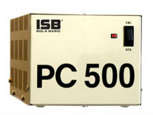 Regulador Industrias Sola Basic PC-500, 500VA, Entrada 100-127V MONOFASICO 120V 4 CONTACTOS .