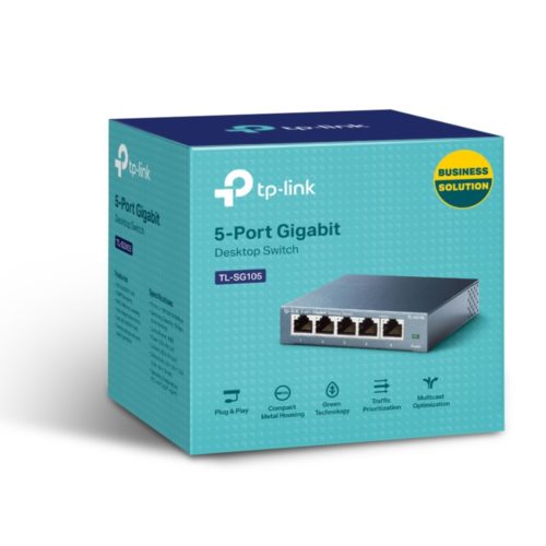 Switch TP-Link Gigabit Ethernet TL-SG105, 10/100/1000Mbps, 5 Puertos - No Administrable 5PTOS GIGABIT SIN ADMINISTRACION