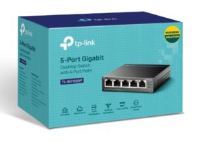 Switch TP-Link Gigabit Ethernet TL-SG1005P, 5 Puertos 10/100/1000, 10Gbit/s, 2000 Entradas - No Administrable GIGABIT CON 4 PUERTOS POE SIN ADM