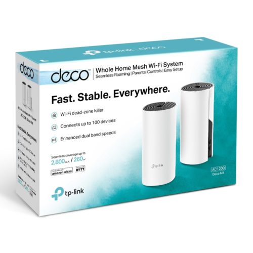 Router TP-Link con Sistema de Red Wi-Fi en Malla AC1200 Deco M4, 867 Mbit/s, 2x RJ-45, 2.4/5GHz - 2 Piezas TODA LA CASA AC1200 (PAQUETE DE 2)