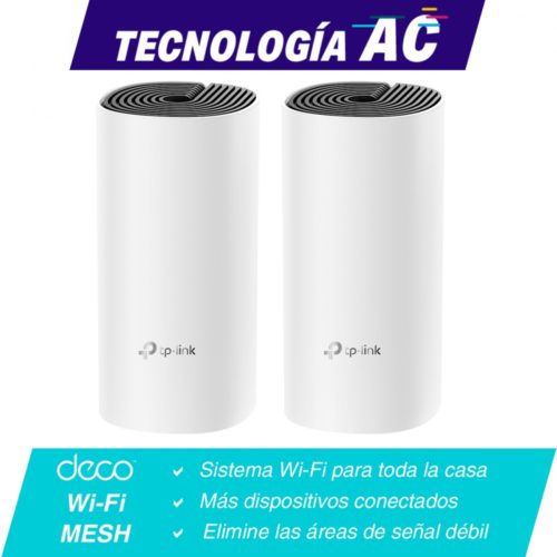 Router TP-Link con Sistema de Red Wi-Fi en Malla AC1200 Deco M4, 867 Mbit/s, 2x RJ-45, 2.4/5GHz - 2 Piezas TODA LA CASA AC1200 (PAQUETE DE 2)