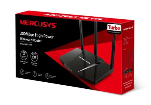 Router Mercusys Fast Ethernet MW330HP, Alámbrico, 300 Mbit/s, 3x RJ-45, 2.4GHz, 3 Antenas Externas de 8dBi 300MBPS 3 ANTENAS ROMPE MUROS