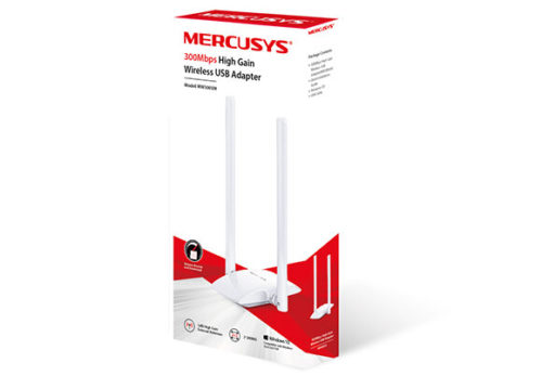 Mercusys Adaptador de Red USB MW300UH, Inalámbrico, WLAN, 300Mbit/s, 2.4GHz, 2 Antenas GANANCIA 300MBPS