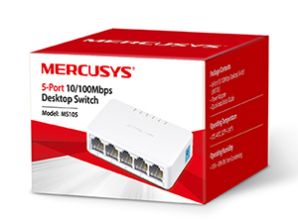 Switch Mercusys Fast Ethernet MS105, 5 Puertos 10/100Mbps, 1Gbit/s - No Administrable DE 5 PUERTOS 10/100MBPS