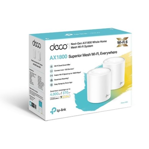 Router TP-Link con Sistema de Red Wi-Fi en Malla DECO X20, 1201Mbit/s, 2.4/5GHz, 4 Antenas Internas - 2 Piezas SYSTEM