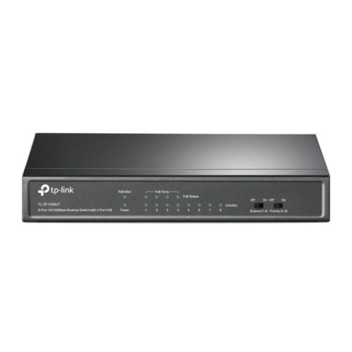 Switch TP-Link Fast Ethernet TL-SF1008LP, 8 Puertos 10/100Mbps, 1.6 Gbit/s, 2000 Entradas - No Administrable OS A 10 / 100MBPS CON POE EN 4 PUER