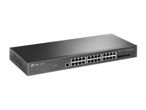 Switch TP-Link Gigabit Ethernet JetStream, 24 Puertos 10/100/1000Mbps + 4 Puertos SFP+, 128 Gbit/s, 16.000 Entradas - Gestionado MANAGED SWITCH WITH 4 10GE SFP