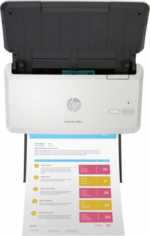 Scanner HP Scanjet Pro 2000 s2, 600 x 600DPI, Escáner Color, USB, Negro/Blanco .