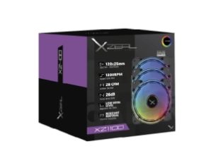 KIT VENTILADORES XZEAL XZ1100 A RGB 120X25MM 1200 RPM