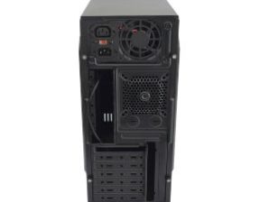 Gabinete Evotec EV-1004, Midi-Tower, ATX/Micro-ATX/Mini-ATX, USB 2.0/3.1, con Fuente de 600W, Negro .